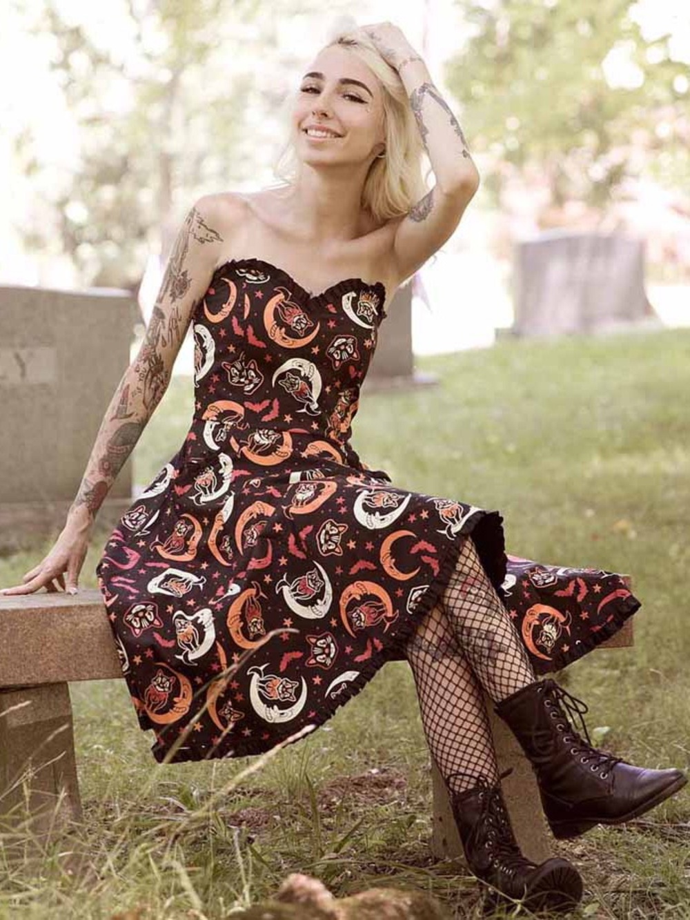 Sourpuss Over The Moon Sweetheart Dress Size L